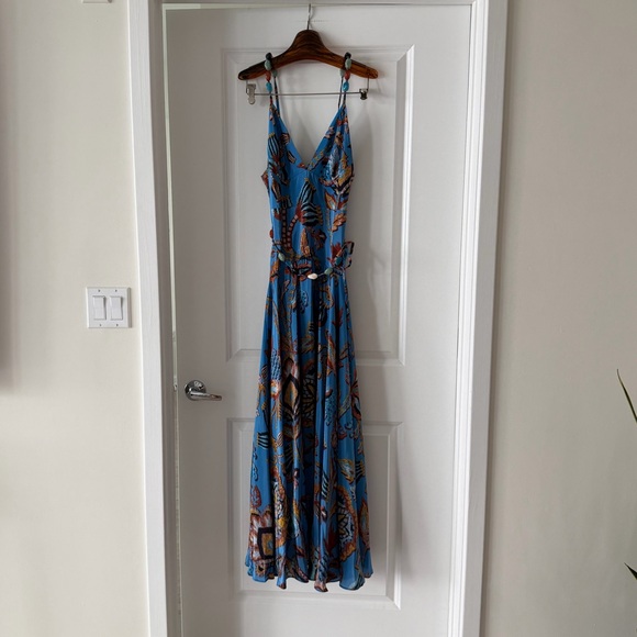 Farm Rio Blue Sunset Tapestry Sleeveless Midi Dress - Picture 4 of 9